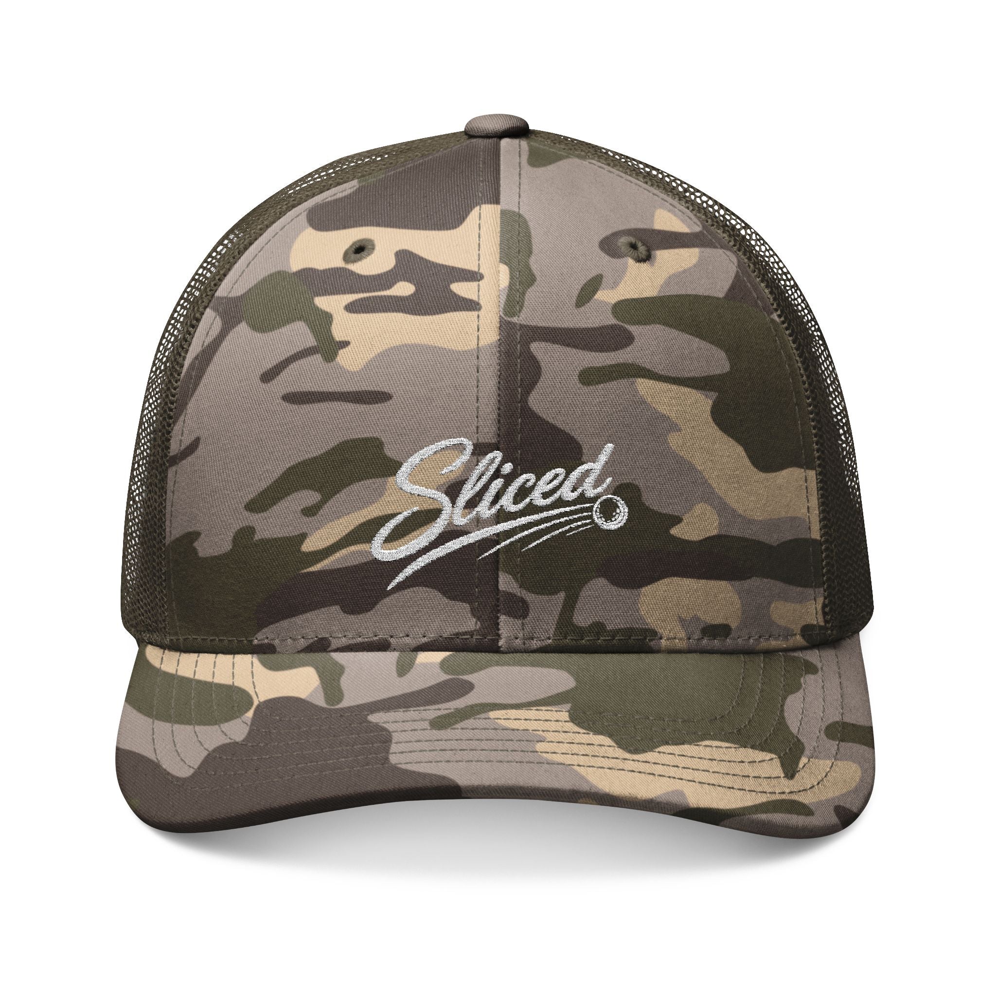 Sliced Camo Trucker Hat | Embroidered