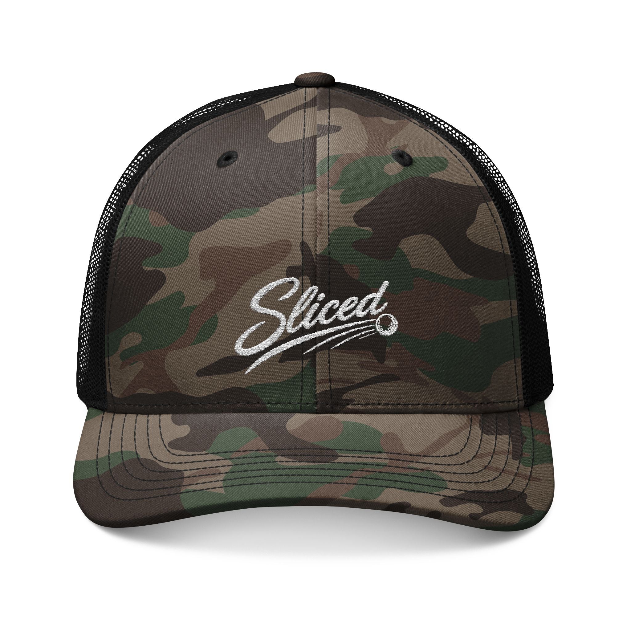 Sliced Camo Trucker Hat | Embroidered